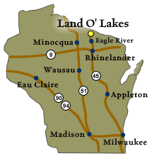 Map to Land O' Lakes